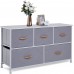 Ophanie 5 Drawer Chest Closet Organizers and Storage for Clothes Easy to Pull Wooden Top and Handles and Adjustable Plastic Legs Fabric Dresser Grey