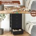 PRAISUN Upgraded Larger Dresser for Bedroom Tall Dresser with 7 Drawers Chest of Drawers for Living Room Hallway Closets and Nursery Black and Rustic Brown
