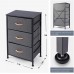 ROMOON Nightstand Chest with 3 Fabric Drawers Bedside Furniture,Lightweight Accent Table Storage Drawer Unit with Wood Top Fabric Bins for Bedroom College Dorm Closets,Nursery Dark Gray