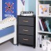 ROMOON Nightstand Chest with 3 Fabric Drawers Bedside Furniture,Lightweight Accent Table Storage Drawer Unit with Wood Top Fabric Bins for Bedroom College Dorm Closets,Nursery Dark Gray