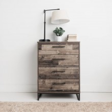 Signature Design by Ashley Neilsville Industrial 4 Drawer Chest of Drawers Butcher Block Gray