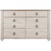 Signature Design by Ashley Willowton Coastal Cottage 6 Drawer Dresser with Faux Plank Top Whitewash