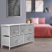 Sorbus Dresser with 5 Drawers Furniture Storage Chest Tower Unit for Bedroom Hallway Closet Office Organization Steel Frame Wood Top Easy Pull Fabric Bins White Gray