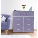 Sorbus Kids Dresser with 9 Drawers Furniture Storage Chest Tower Unit for Bedroom Hallway Closet Office Organization Steel Frame Wood Top Tie-dye Fabric Bins Purple Solid