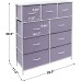 Sorbus Kids Dresser with 9 Drawers Furniture Storage Chest Tower Unit for Bedroom Hallway Closet Office Organization Steel Frame Wood Top Tie-dye Fabric Bins Purple Solid