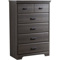 South Shore Versa Collection 5-Drawer Dresser Gray Maple with Antique Handles