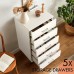 TUSY 5-Drawer Chest Storage Dresser Cabinet with Wheels White