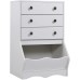 White Dressers & Chests of 3 Drawers Tall Drawer Dresser Modern Wood Dresser for Bedroom Chest of Storage Drawers and Organizer Cubby Storage Organizer Chest Toy Chest for Girls and Boys White