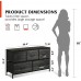 WLIVE Dresser for Bedroom with 5 Drawers Wide Chest of Drawers Fabric Dresser Storage Organizer Unit with Fabric Bins for Closet Living Room Hallway Nursery Charcoal Black Wood Grain Print