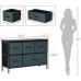 YITAHOME Dresser for Bedroom with 5 Drawers Storease Series Fabric Dresser Organizer Unit Wide Chest of Drawers for Closet Living Room Hallway Grey Blue