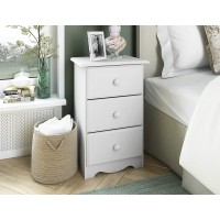 100% Solid Wood 3-Drawer Night Stand by Palace Imports 5521 White 28" H x 18" W x 16" D. Requires Assembly.