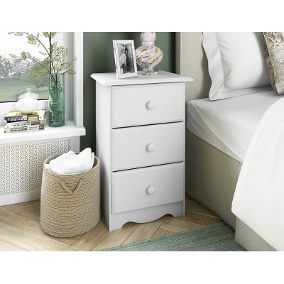 100% Solid Wood 3-Drawer Night Stand by Palace Imports 5521 White 28 H x 18 W x 16 D. Requires Assembly.