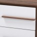Baxton Studio Mette White Walnut 2-Drawer Wood Nightstand