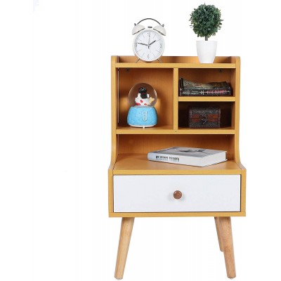 Bedside Table Simple Modern Bedside Table with Open Shelves Bookcase Multifunctional Bedside Table Bedroom Closet with Plenty of Storage Decorate Your Bedroom 16.9 x 14.2 x 28In