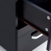 BELIFEGLORY Beside Table 2 Drawers High Gloss Nightstand Cabinet Side Table End Table with LED Light for Bedroom Black Drawer with Handle