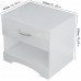 comfortfa Bedside Table with Drawer Accent Bedroom Furniture White Nightstand for Bedroom Wood Night Stands Modern High Gloss Side Table with Storage for Bedroom Sofa Couch Dorm