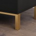 ECACAD Set of 2 Nightstands with 2 Storage Drawers & Gold Metal Legs Modern Bedside Table Sofa End Side Table Black 19.7 L x 15.7 W x 17.9 H