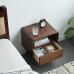 ESPSENT Nightstand with Drawer Storage Compartment & Cable Hole Natural Wood Sofa Side End Table Bedside Night Stand with 4 Legs