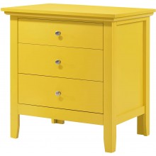 Glory Furniture Hammond 3 Drawer Yellow Nightstand SIDE TABLE,
