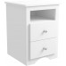 RAAMZO 2 Drawer Nightstand Side End Table Bedroom with Open Shelf 22 H in White Finish