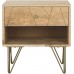 Safavieh Home Collection Marigold Nightstand Natural and Brass