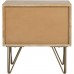 Safavieh Home Collection Marigold Nightstand Natural and Brass