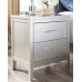 Signature Design by Ashley Olivet Glam 2 Drawer Nightstand with Faux Shagreen Drawer Fronts Silver