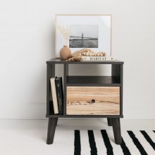 Signature Design by Ashley Piperton Modern Replicated Sugarberry 1 Drawer Nightstand Black