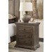 Signature Design by Ashley Wyndahl Rustic Lodge 3 Drawer Nightstand with Dovetail Construction 2 Electrical Outlets & 2 USB Charging Ports Distressed Aged Brown