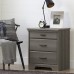 South Shore Versa Nightstand with 2 Drawers and Charging Station Gray Maple