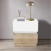TEEGUI LED Nightstand Modern Design End Table Tall 2-Drawer Nightstand Stand Storage Shelf Bedside Side Table Bedside Furniture White