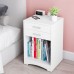 White Nightstand with Charging Station 2 Drawer Bedroom Nightstand Wood Sofa Side Table End Table with USB Ports and Storage Small Kids Nightstand