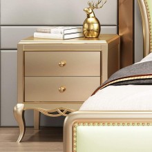 YADSHENG Nightstand Bedside Cabinet Chest Drawers,Solid Wood Bedside Table Simple Small Cabinet Locker Bedroom Storage Cabinet Color : Gold Size : 41x58x60cm