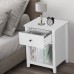 Yokstore Nightstand with Drawer and Open Shelf Wood Bedside End Table Night Stand Side Table for Bedroom Modern Design Set of 2 White