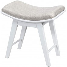 AUGESTER Vanity Stool Modern Makeup Dressing Stool w  Concave Seat Surface Vanity Padded Bench w  Rubberwood Legs Cushioned Stool Chair Shoe Vanity Stool Piano Seat Capacity 330lbs White