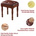 CMJM Solid Wood Vanity Stool Chair 17.7inch High,Makeup Chair Bench,Short Stool,Brown,Comfortable and Elegantly Designed,Easy to Assemble,Bedroom Bathroom Chairs