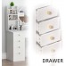 FUFU&GAGA Vanity Set with Round Mirror Makeup Vanity Dressing Table with 5 Drawers Shelves Dresser Desk and Cushioned Stool Set White