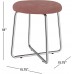 Hillsdale Round Backless Metal Vanity Stool with Upholstered Seat Pink 51111