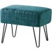 Home Soft Things Blue Textured Velvet Ottoman 19 x 13 x 17 H Agate Green Fuzzy Entry Way Ottoman Bench for Living Room Bedroom End of Bed Decorative Makeup Stool Foot Rest Chair Home Décor