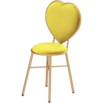 JHSLXD Dressing Table Makeup Chair Creative Love Shape Vanity Chair Children's Room Bedroom Decorative Chair Back Chair 81CM,Yellow