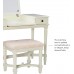 Kiara White Vanity Set with Matching Vanity Bench by Linon