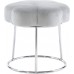 Linon Grey and Silver Vanity and Accent Talulah Stool
