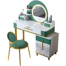 LJJSMG Vanity Benches,Light Luxury Dressing Table Bedroom Storage CabinetNordic Makeup Table,Women,Green Size : A