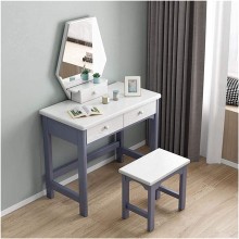 LXYYY Best Design Vanity Benches Vanity Table Solid Wood Embossed Dressing Table Modern Minimalist Suite Furniture with Mirror Dressing Table Stool Great Gift for Girls Women