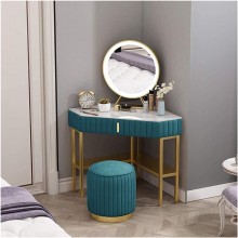 LXYYY Best Design Vanity Benches Victory Corner Makeup Dressing Table with Sliding Drawers Vanity Set Makeup Table 3-Color Touch Screen Great Gift for Girls Women Color : Blue Size : 100x70x75cm