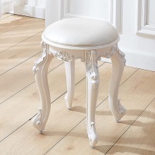 Makeup Stools PU Velvet Padded Chair Makeup Piano Seat Backless Vanity Stool,Padded Bench with ABS Legs 35x35x43cm