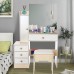 Makeup Vanity Desk with Drawers & Bench Small Vanities & Vanity Benches Modern Womens Girls Dresser Dressing Table Set with Mirror and Stool for Bedroom Tocadores para Maquillarse White