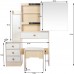 Makeup Vanity Desk with Drawers & Bench Small Vanities & Vanity Benches Modern Womens Girls Dresser Dressing Table Set with Mirror and Stool for Bedroom Tocadores para Maquillarse White