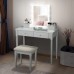 Makeup Vanity Table with Large Mirror & 2 Storage Drawers Bedroom Dressing Table Modern Writing Computer Desk with Removable Organizer for Home Office Furniture White