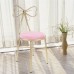 Pink Vanity Chair Dressing Stool Makeup Chair with Velvet Cushion Butterfly Backrest Princess Chair Minimalist Vanity Bench for Girls Ladies Light Pink
